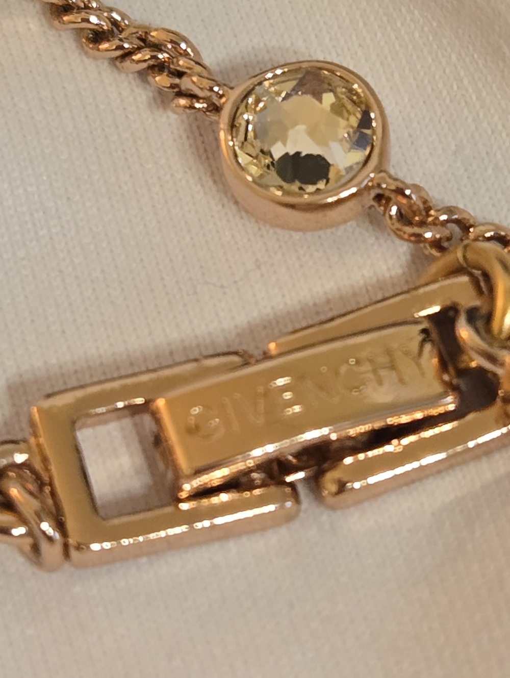 Givenchy Gold Crystal Teardrop Earrings with Matching Station Bracelet - Picture 7 of 12